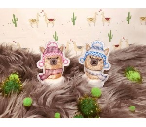 ITH Stickdatei - Teelichthülle Winter Lama